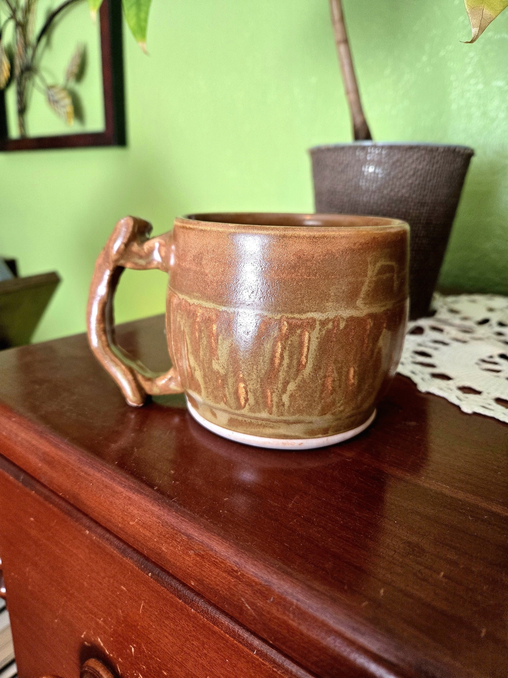 Handmade Ceramic Glazed Brown Mug